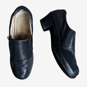 Alegria Hayli Heel Shoe Women Sz 40 EU 9.5 US Black Glitz Now or Never Leather